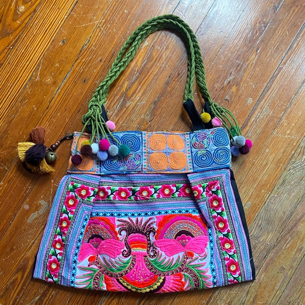 Upcycled Ethnographic Embroidered Textile Purse
